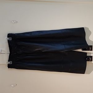 Wide leg faux leather pants
